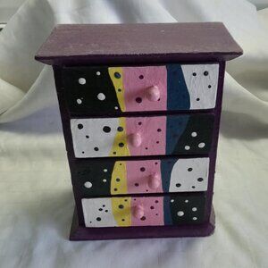 Hand-painted wooden Barbie furniture with four drawers 7 X 5inches